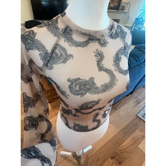 Streetwear Society Sheer Dragon Crop Top - Women's Small - Picture 3 of 7